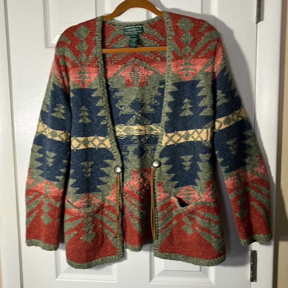 Lauren Ralph Lauren Aztec Cardigan - Picture 2 of 16